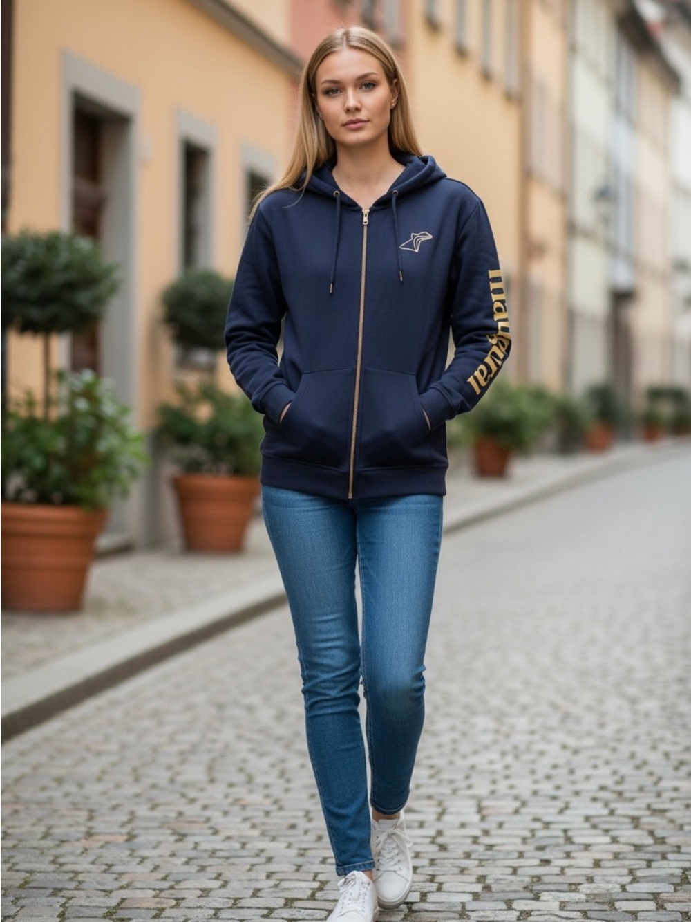 Carnival Celebration Inaugural Cruise Navy Zip-Up Hoodie Jacket Gold Logo SZ XL